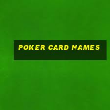 poker card names