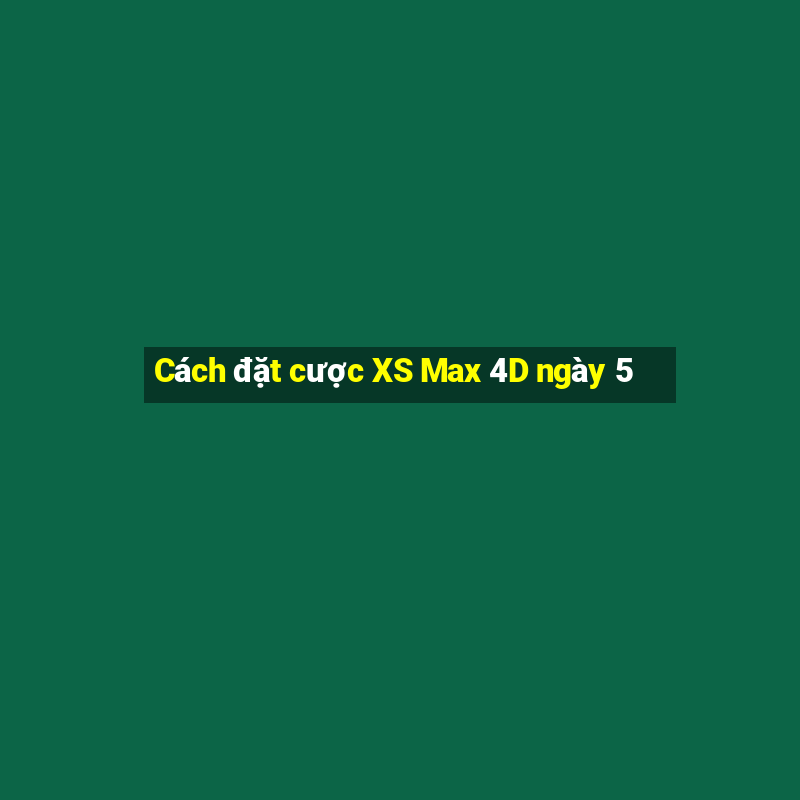 Cách đặt cược XS Max 4D ngày 5