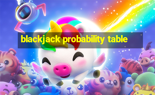 blackjack probability table