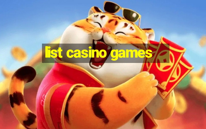 list casino games