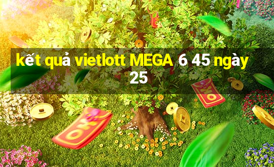 kết quả vietlott MEGA 6 45 ngày 25