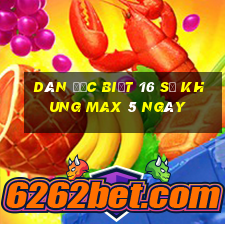 dàn đặc biệt 16 số khung max 5 ngày