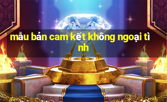 mẫu bản cam kết không ngoại tình