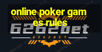 online poker games rules