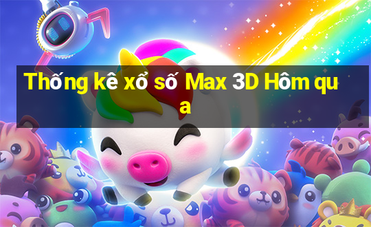 Thống kê xổ số Max 3D Hôm qua